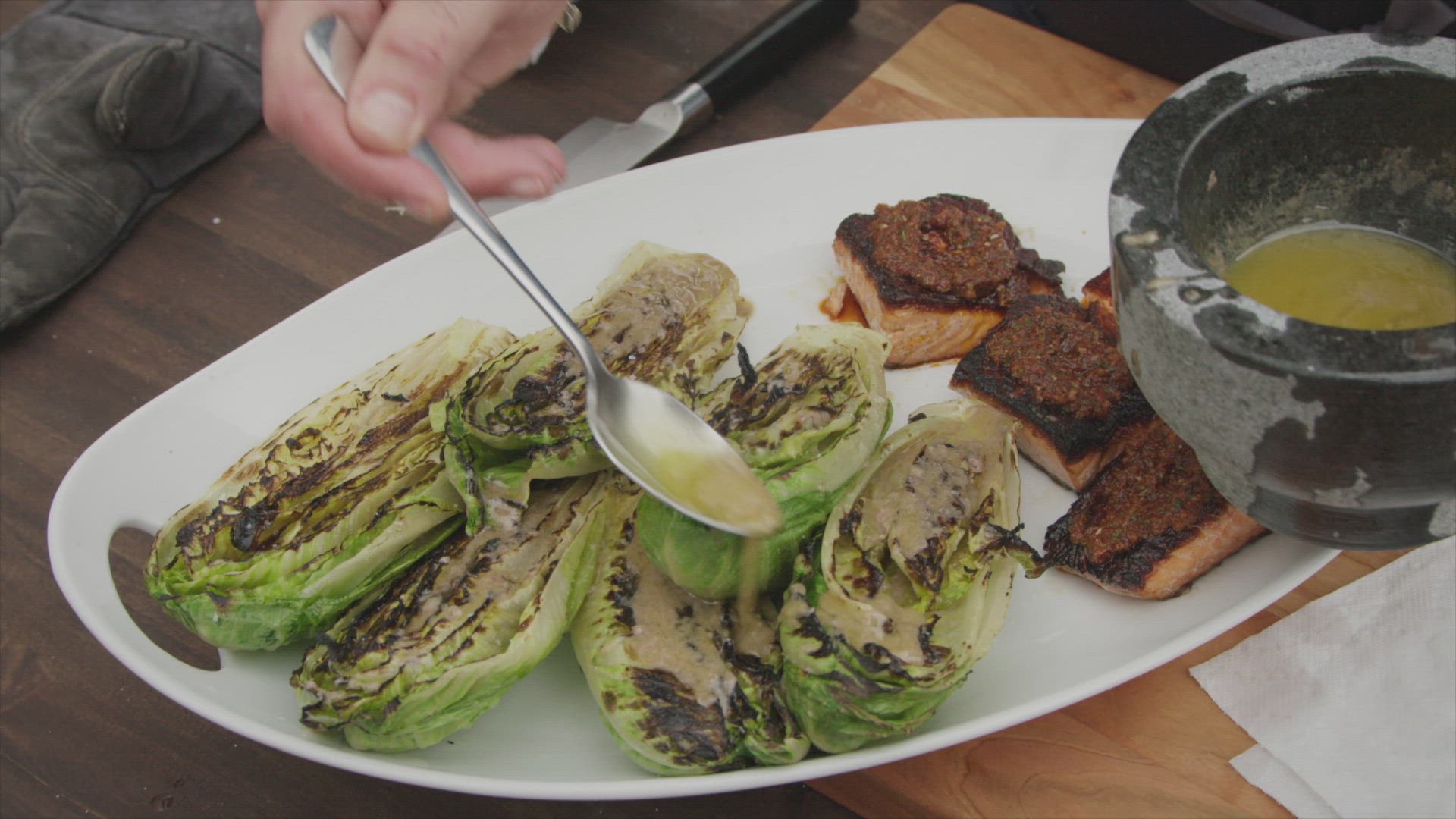 Wild Boar Ragu and Blackened Steelhead