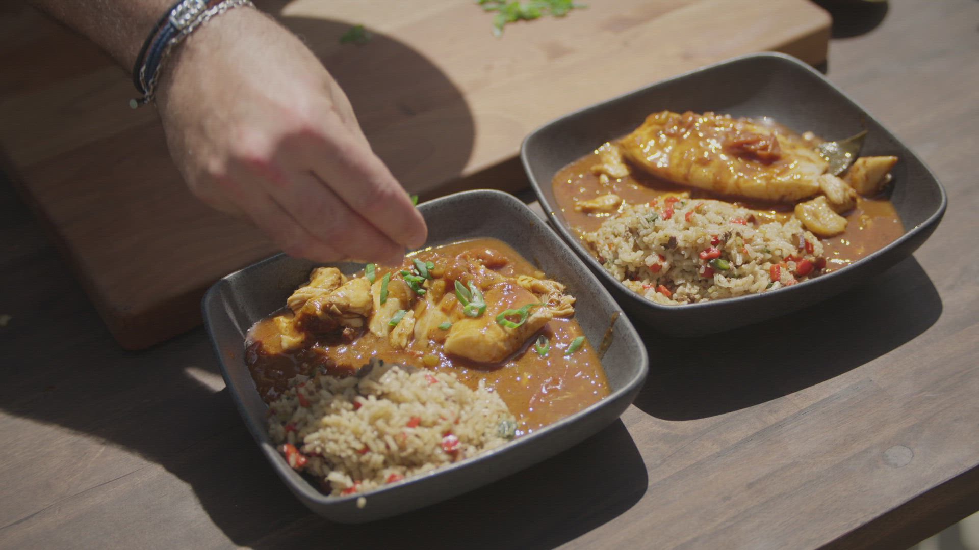 Chicken Fried Axis Deer and Creole Halibut and Dirty Rice